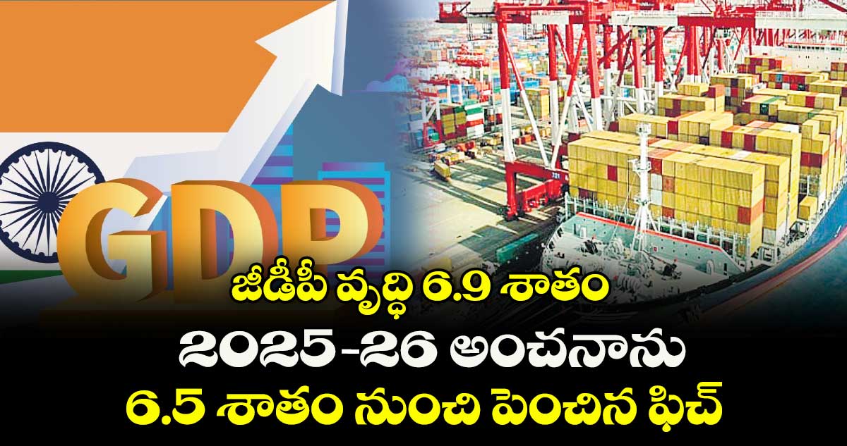 జీడీపీ వృద్ధి 6.9 శాతం.. 2025-26 అంచనాను 6.5 శాతం నుంచి పెంచిన ఫిచ్‌‌‌‌‌‌‌‌