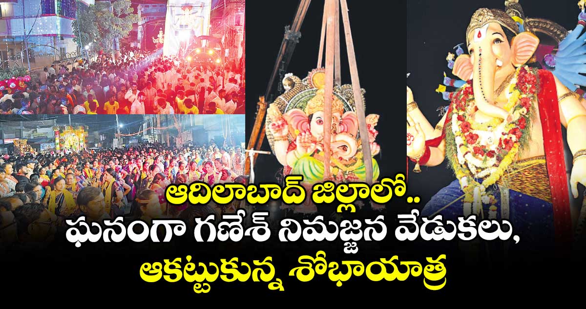 ఆదిలాబాద్ జిల్లాలో ఘనంగా గణేశ్ నిమజ్జన వేడుకలు, ఆకట్టుకున్న శోభాయాత్ర