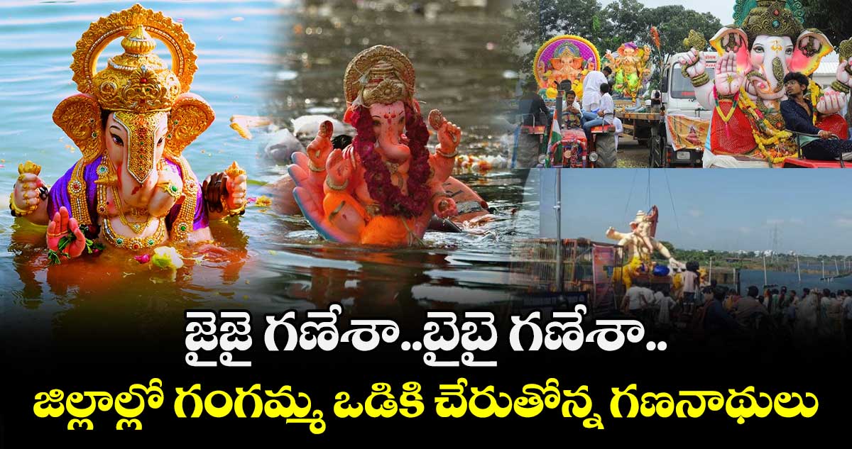 జైజై గణేశా..బైబై గణేశా.. జిల్లాల్లో గంగమ్మ ఒడికి చేరుతోన్న గణనాథులు