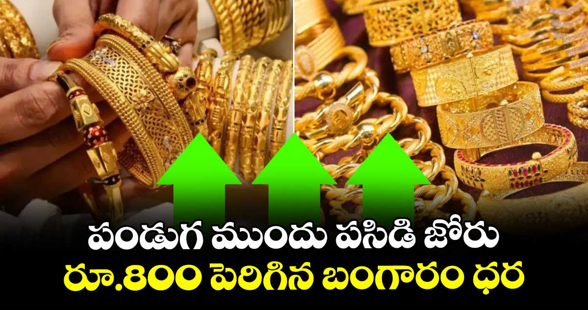 పండుగ ముందు పసిడి జోరు.. రూ.800 పెరిగిన బంగారం ధర