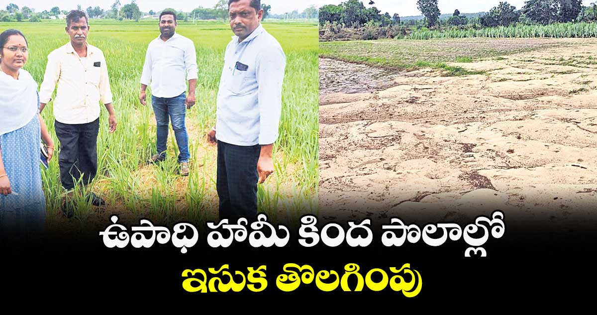 ఉపాధి హామీ కింద పొలాల్లో ఇసుక తొలగింపు