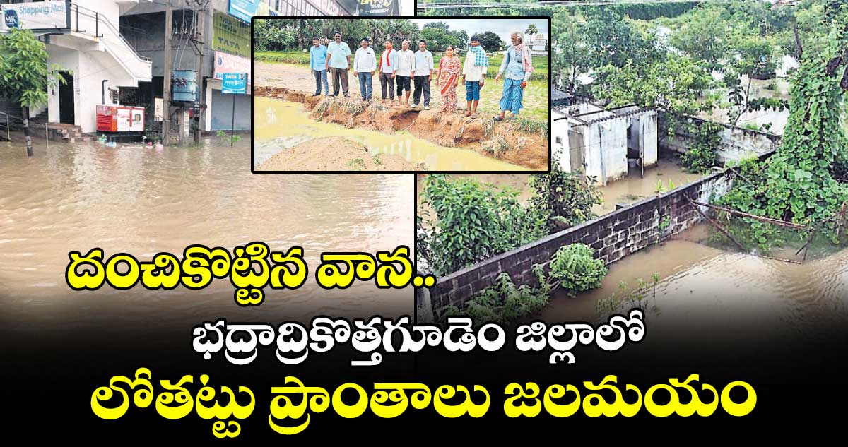 దంచికొట్టిన వాన.. భద్రాద్రికొత్తగూడెం జిల్లాలో లోతట్టు ప్రాంతాలు జలమయం