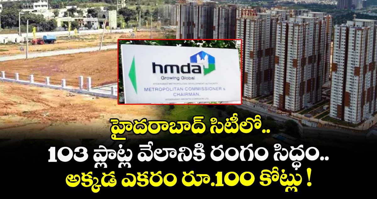హైదరాబాద్ సిటీలో.. 103 ప్లాట్ల వేలానికి రంగం సిద్ధం.. అక్కడ ఎకరం రూ.100 కోట్లు !
