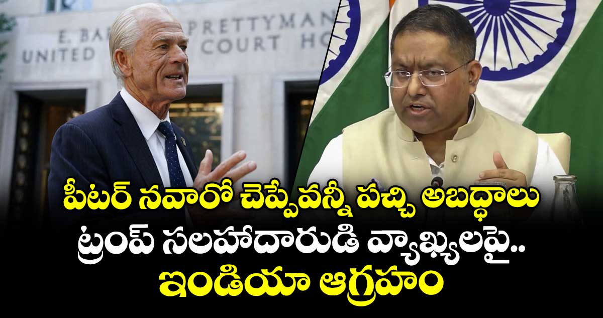 పీటర్ నవారో చెప్పేవన్నీ పచ్చి అబద్ధాలు: ట్రంప్ సలహాదారుడి వ్యాఖ్యలపై ఇండియా ఆగ్రహం