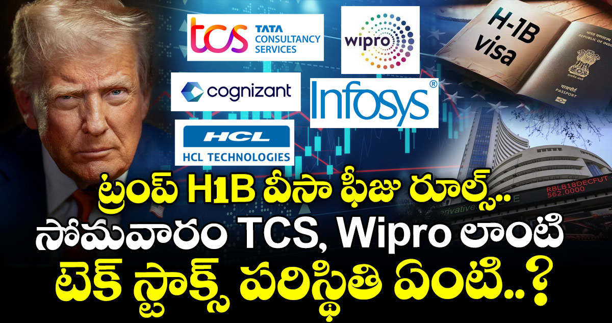 ట్రంప్ H-1B వీసా ఫీజు రూల్స్.. సోమవారం TCS, Wipro లాంటి టెక్ స్టాక్స్ పరిస్థితి ఏంటి..?