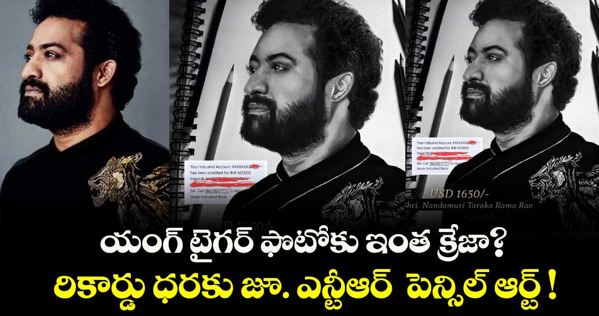 Jr NTR Pencil Art: యంగ్ టైగర్ ఫొటోకు ఇంత క్రేజా? రికార్డు ధరకు జూ. ఎన్టీఆర్ పెన్సిల్ ఆర్ట్ !