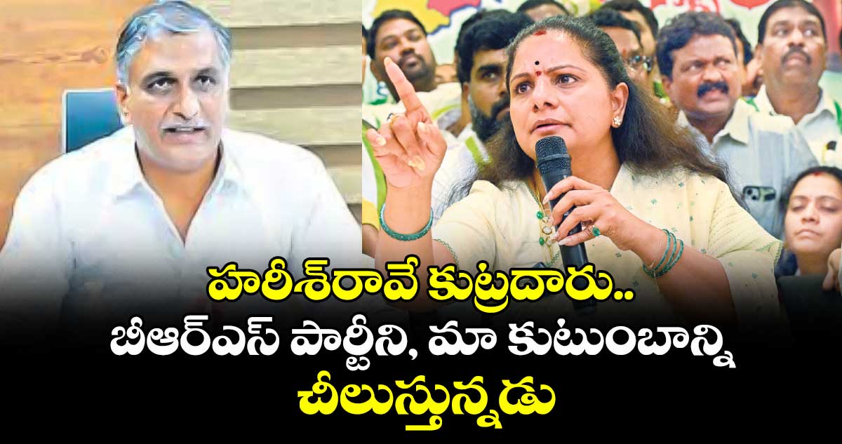 హరీశ్రావే కుట్రదారు.. బీఆర్ఎస్ పార్టీని, మా కుటుంబాన్ని చీలుస్తున్నడు : కవిత