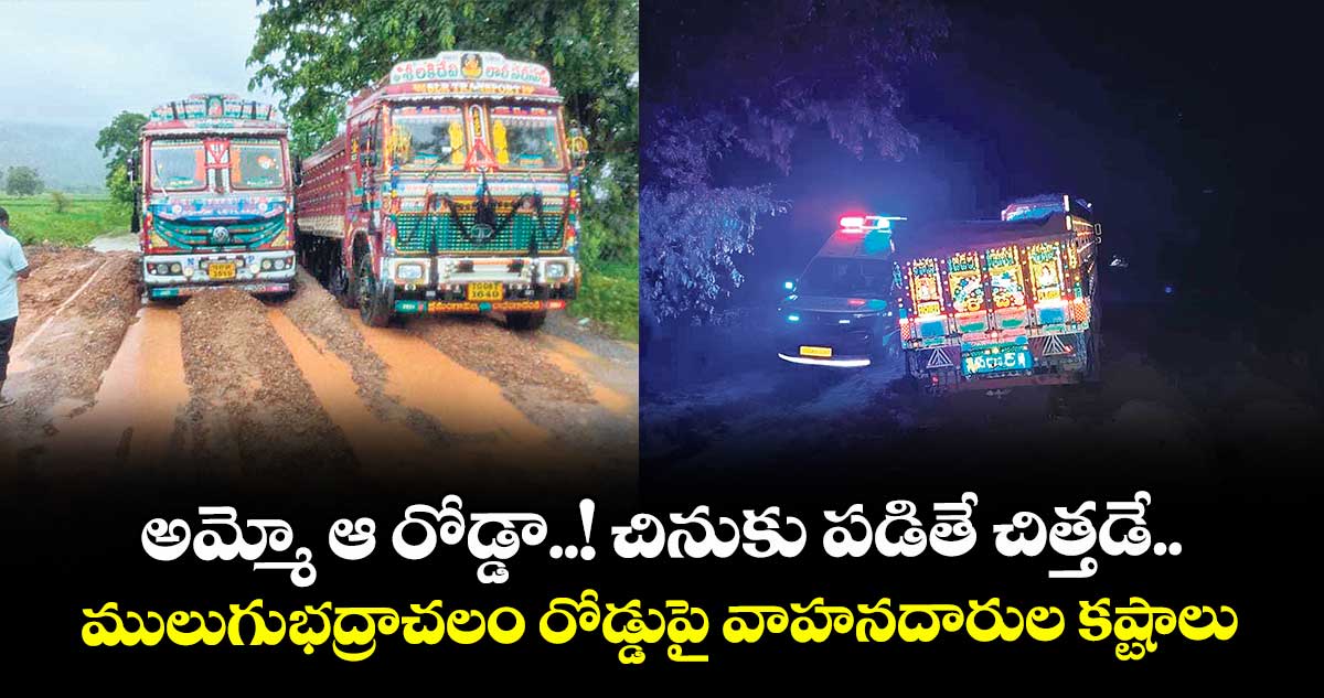 అమ్మో ఆ రోడ్డా..! చినుకు పడితే చిత్తడే.. ములుగు-భద్రాచలం రోడ్డుపై వాహనదారుల కష్టాలు