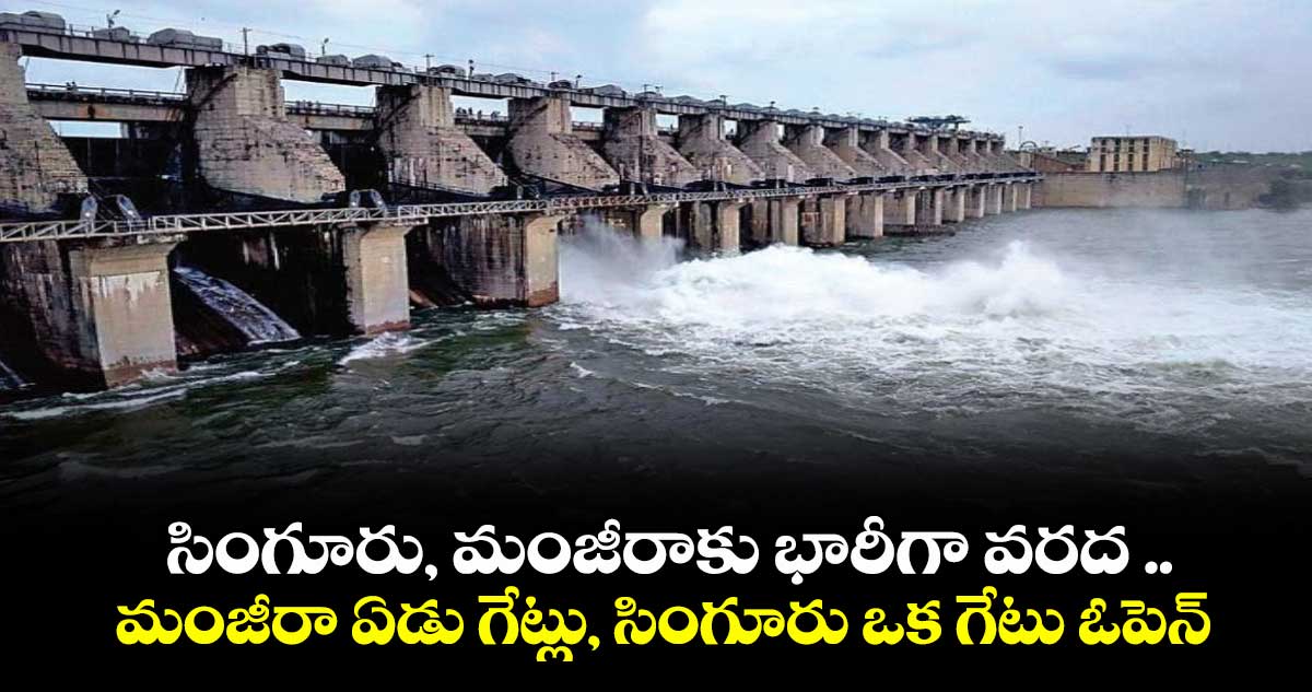 Rain Effect: సింగూరు, మంజీరాకు భారీగా వరద ..మంజీరా ఏడు గేట్లు, సింగూరు ఒక గేటు ఓపెన్