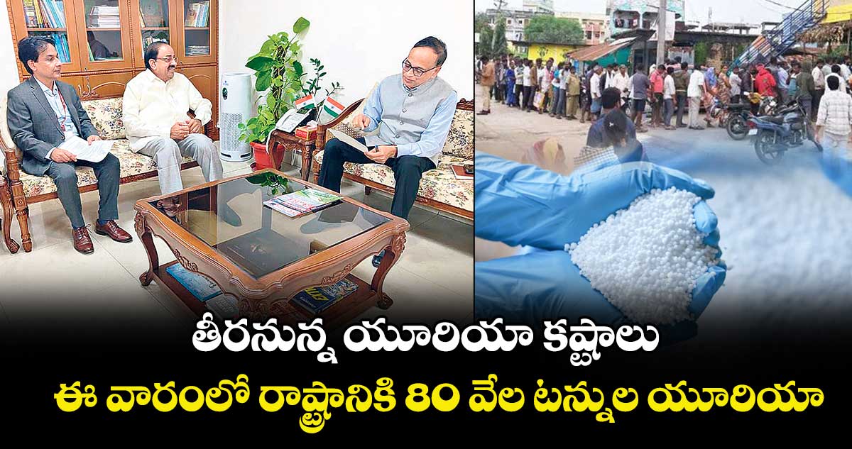 తీరనున్న యూరియా కష్టాలు.. ఈ వారంలో రాష్ట్రానికి  80 వేల టన్నుల యూరియా
