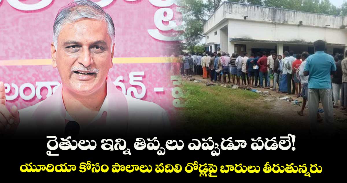 రైతులు ఇన్ని తిప్పలు ఎప్పుడూ పడలే!..యూరియా కోసం పొలాలు వదిలి రోడ్లపై బారులు తీరుతున్నరు: హరీశ్ రావు