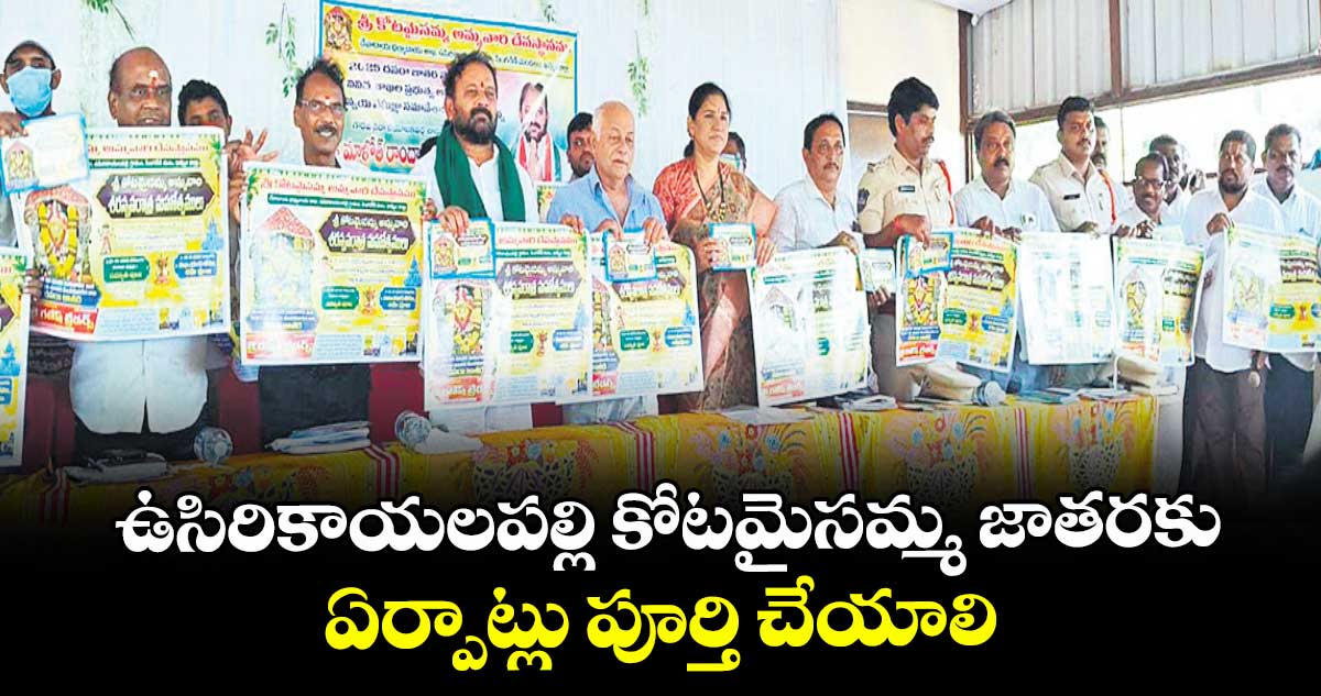 ఉసిరికాయలపల్లి కోటమైసమ్మ జాతరకు ఏర్పాట్లు పూర్తి చేయాలి : ఎమ్మెల్యే రాందాస్ నాయక్