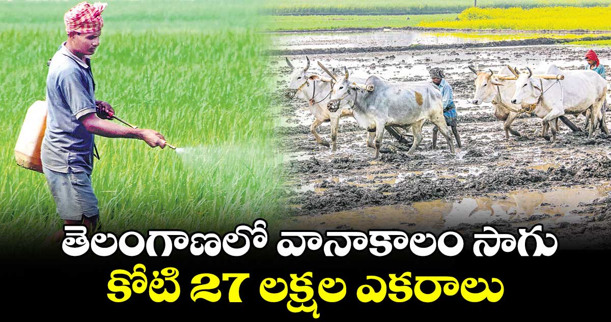 తెలంగాణలో వానాకాలం సాగు కోటి 27 లక్షల ఎకరాలు