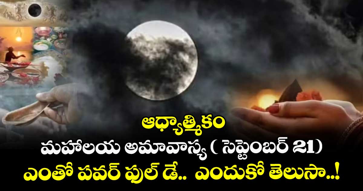 ఆధ్యాత్మికం: మహాలయ అమావాస్య ( సెప్టెంబర్ 21) ...   ఎంతో పవర్ ఫుల్ డే..  ఎందుకో తెలుసా..! 