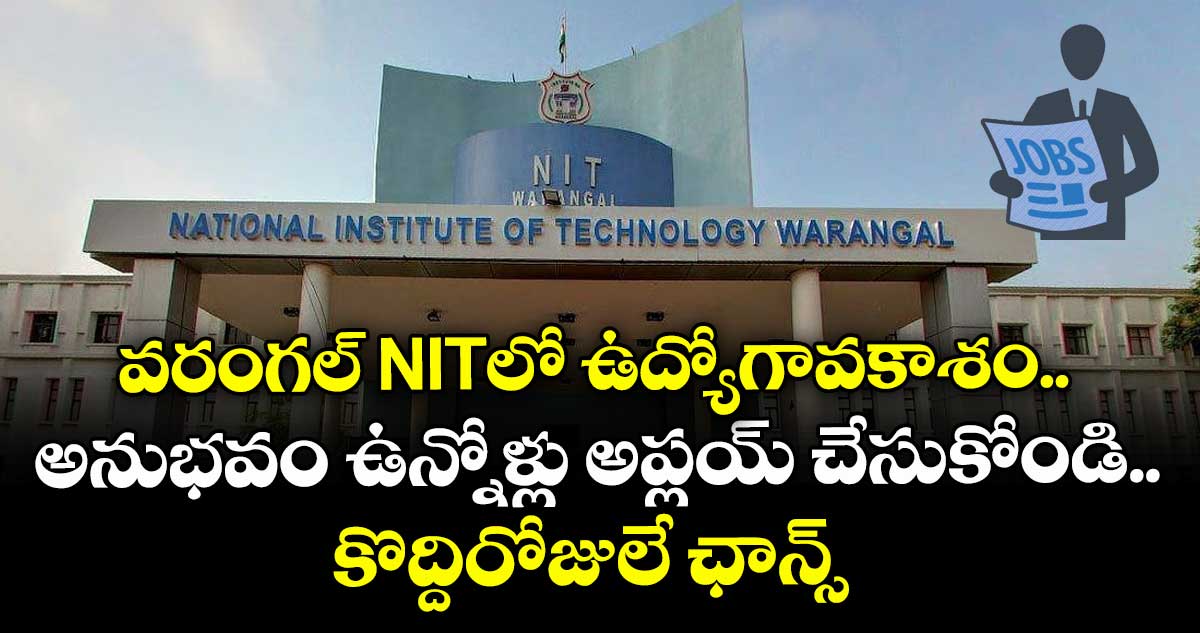  వరంగల్ NITలో ఉద్యోగావకాశం.. అనుభవం ఉన్నోళ్లు అప్లయ్ చేసుకోండి.. కొద్దిరోజులే ఛాన్స్ 