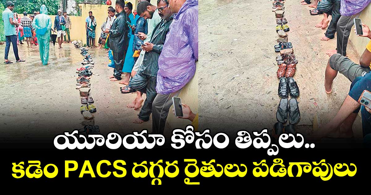 యూరియా కోసం తిప్పలు.. కడెం PACS దగ్గర రైతులు పడిగాపులు