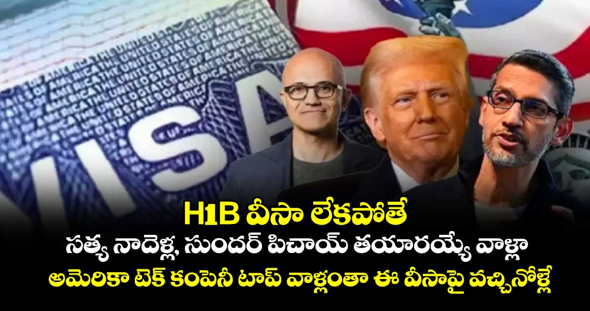 H1B వీసా లేకపోతే సత్య నాదెళ్ల, సుందర్ పిచాయ్ తయారయ్యే వాళ్లా : అమెరికా టెక్ కంపెనీ టాప్ వాళ్లంతా ఈ వీసాపై వచ్చినోళ్లే