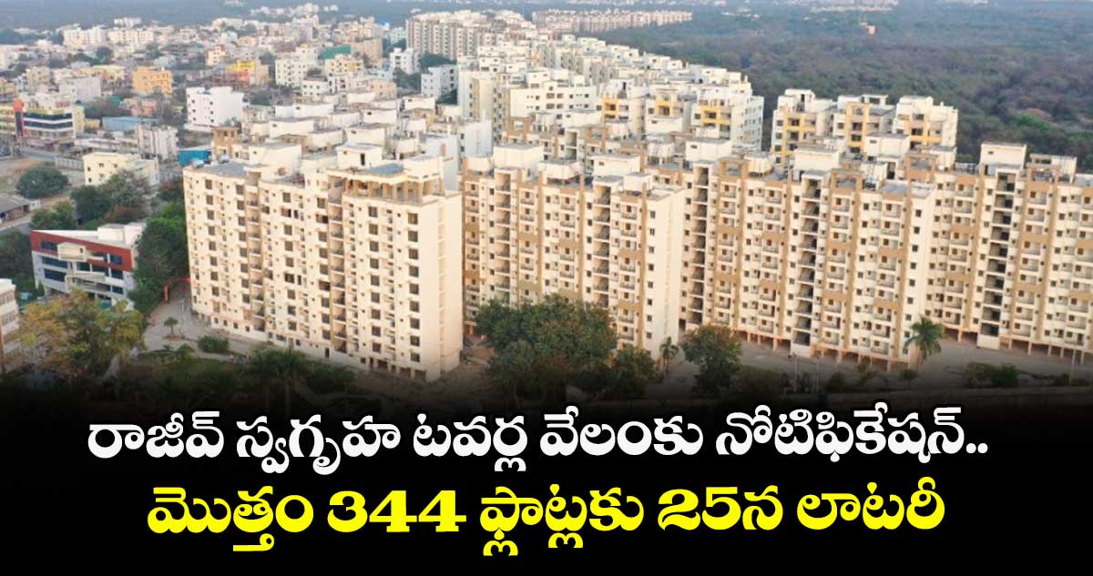 రాజీవ్ స్వగృహ టవర్ల వేలంకు నోటిఫికేషన్.. మొత్తం 344 ఫ్లాట్లకు 25న లాటరీ
