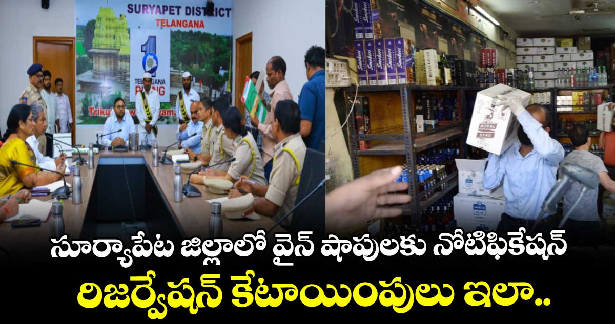 సూర్యాపేట జిల్లాలో వైన్ షాపులకు నోటిఫికేషన్.. రిజర్వేషన్ కేటాయింపులు ఇలా.. 