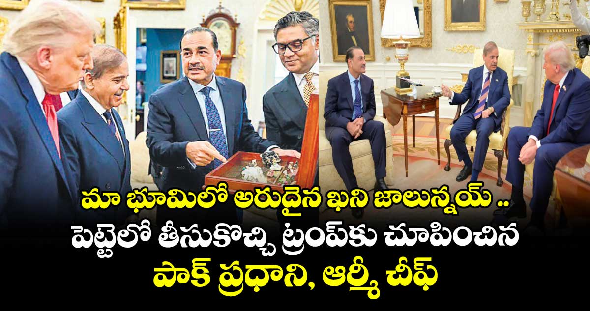 మా భూమిలో అరుదైన ఖని జాలున్నయ్ ..పెట్టెలో తీసుకొచ్చి ట్రంప్కు చూపించిన పాక్ ప్రధాని, ఆర్మీ చీఫ్