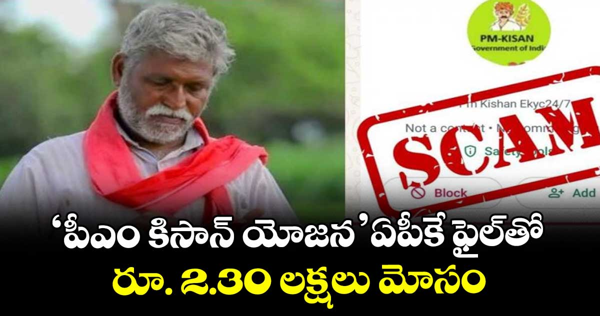 ‘పీఎం కిసాన్‌‌‌‌‌‌‌‌‌‌‌‌‌‌‌‌ యోజన’ ఏపీకే ఫైల్‌‌‌‌‌‌‌‌‌‌‌‌‌‌‌‌తో రూ. 2.30 లక్షలు మోసం