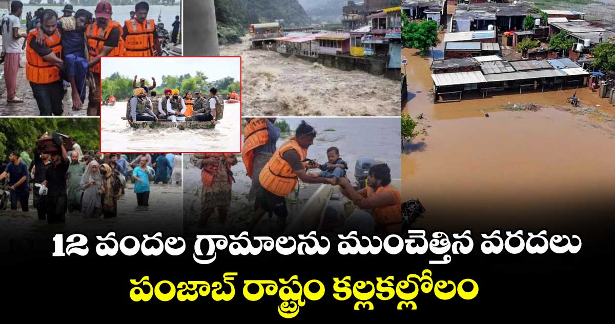 12 వందల గ్రామాలను ముంచెత్తిన వరదలు : పంజాబ్ రాష్ట్రం కల్లకల్లోలం