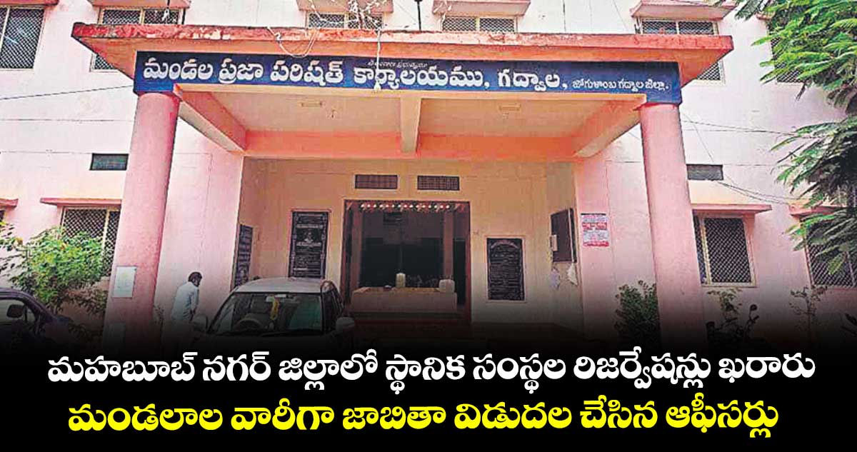 మహబూబ్ నగర్ జిల్లాలో స్థానిక సంస్థల రిజర్వేషన్లు ఖరారు..మండలాల వారీగా జాబితా విడుదల చేసిన ఆఫీసర్లు