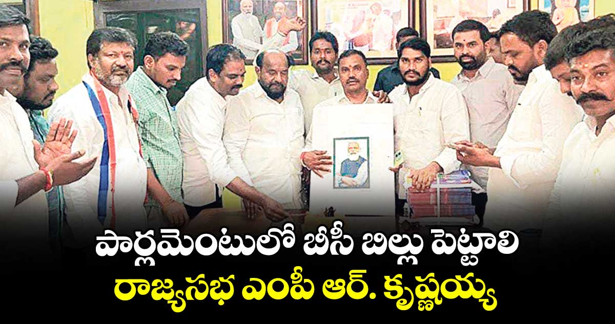 పార్లమెంటులో బీసీ బిల్లు పెట్టాలి..రాజ్యసభ ఎంపీ ఆర్. కృష్ణయ్య
