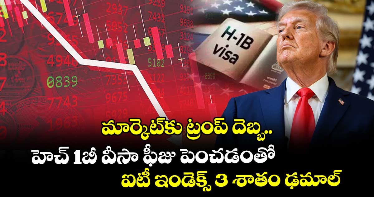 మార్కెట్కు ట్రంప్ దెబ్బ.. హెచ్ 1బీ వీసా ఫీజు పెంచడంతో ఐటీ ఇండెక్స్ 3 శాతం ఢమాల్