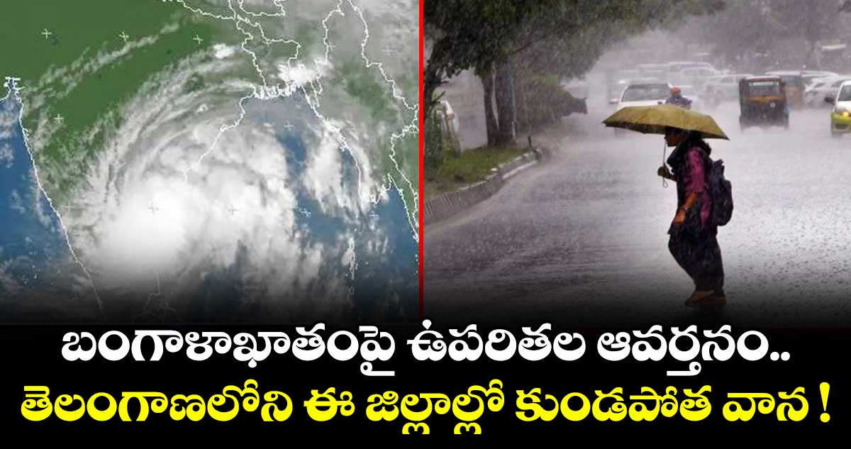 Rain Alert: బంగాళాఖాతంపై ఉపరితల ఆవర్తనం.. తెలంగాణలోని ఈ జిల్లాల్లో కుండపోత వాన !