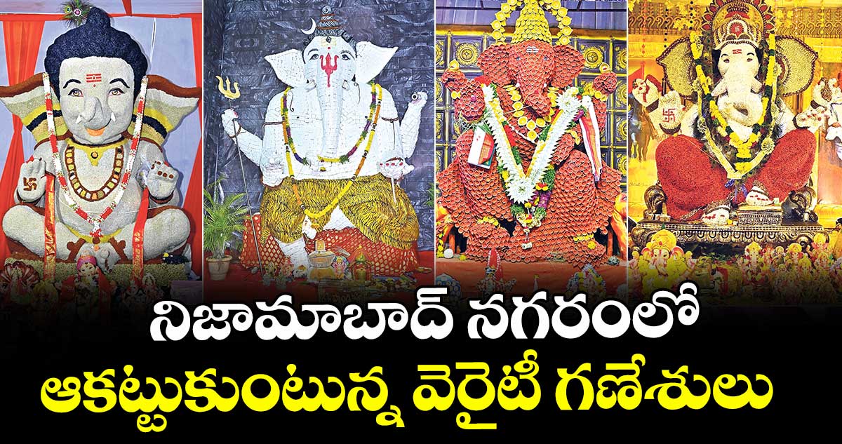 నిజామాబాద్ నగరంలో ఆకట్టుకుంటున్న వెరైటీ గణేశులు