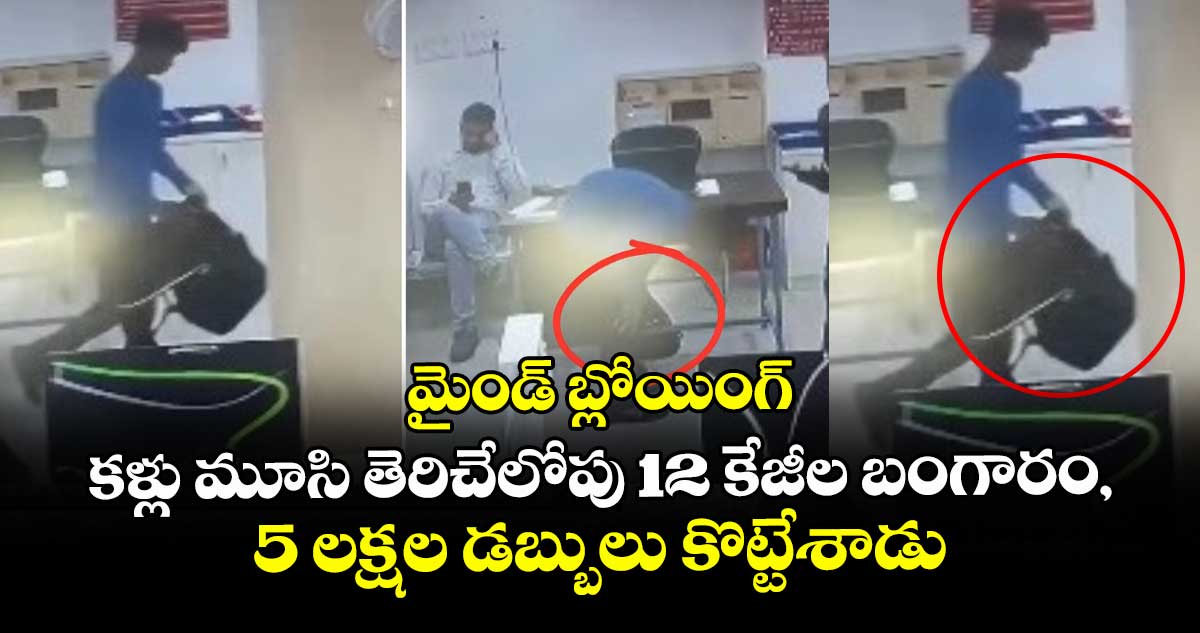 మైండ్ బ్లోయింగ్:కళ్లు మూసి తెరిచేలోపు 12 కేజీల బంగారం, 5 లక్షల డబ్బులు కొట్టేశాడు..