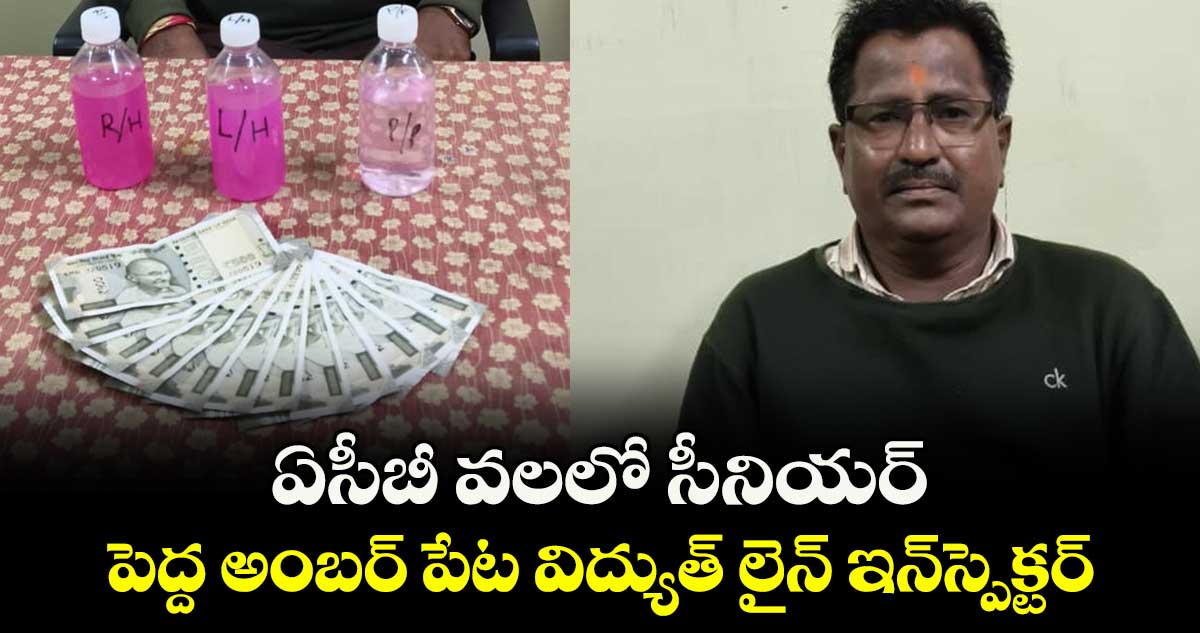ఏసీబీ వలలో సీనియర్  పెద్ద అంబర్ పేట విద్యుత్ లైన్ ఇన్స్పెక్టర్
