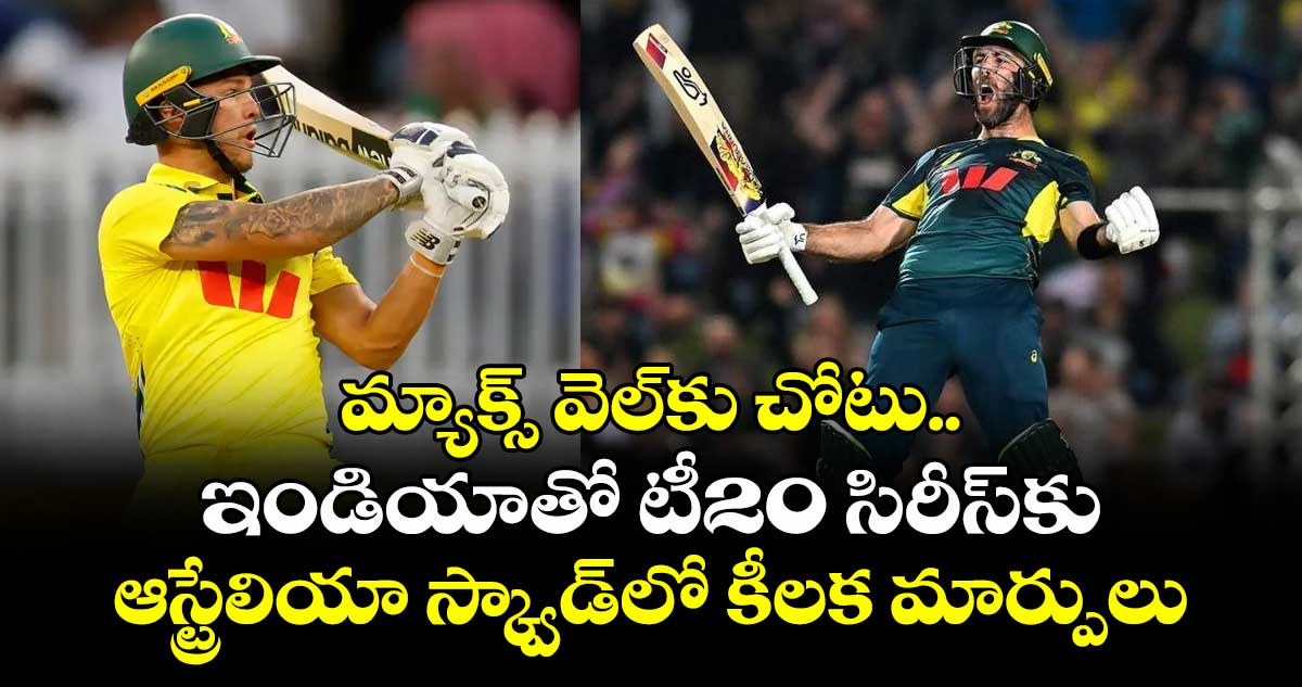 IND vs AUS: మ్యాక్స్ వెల్కు చోటు.. ఇండియాతో టీ20 సిరీస్కు ఆస్ట్రేలియా స్క్వాడ్లో కీలక మార్పులు