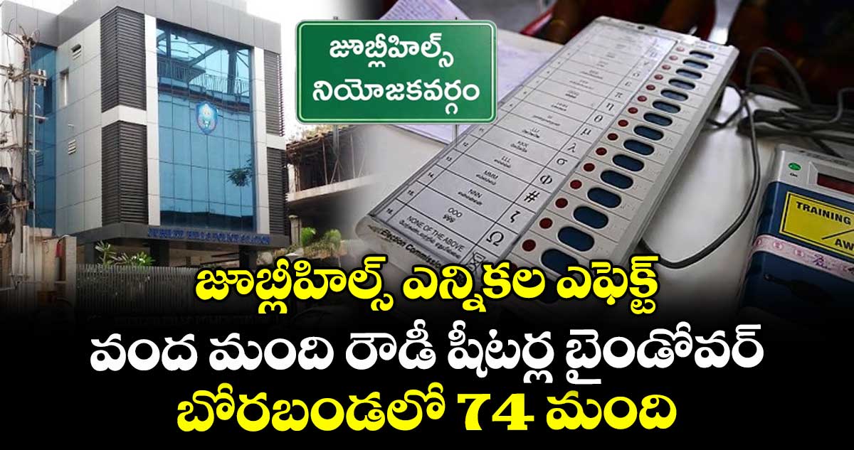 జూబ్లీహిల్స్ ఎన్నికల ఎఫెక్ట్: వంద మంది రౌడీ షీటర్ల బైండోవర్.. బోరబండలో 74 మంది