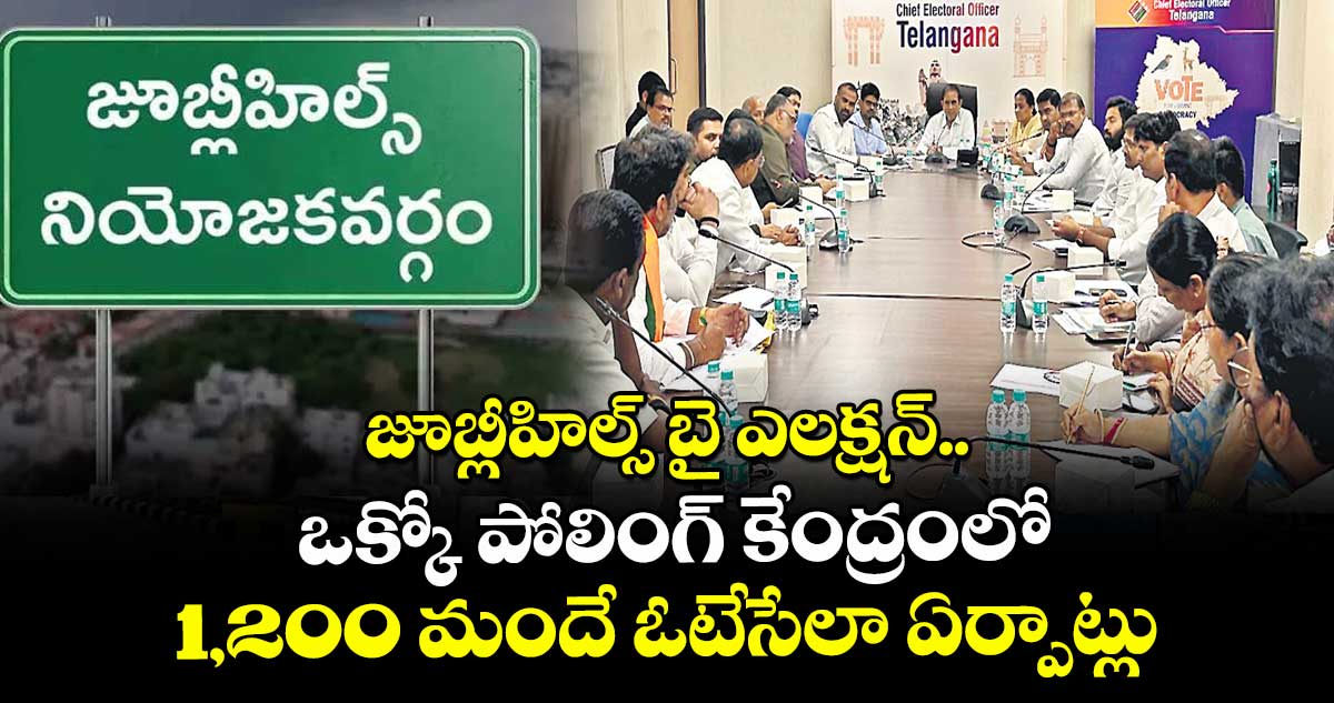 జూబ్లీహిల్స్ బై ఎలక్షన్.. ఒక్కో పోలింగ్ కేంద్రంలో 1,200 మందే ఓటేసేలా ఏర్పాట్లు