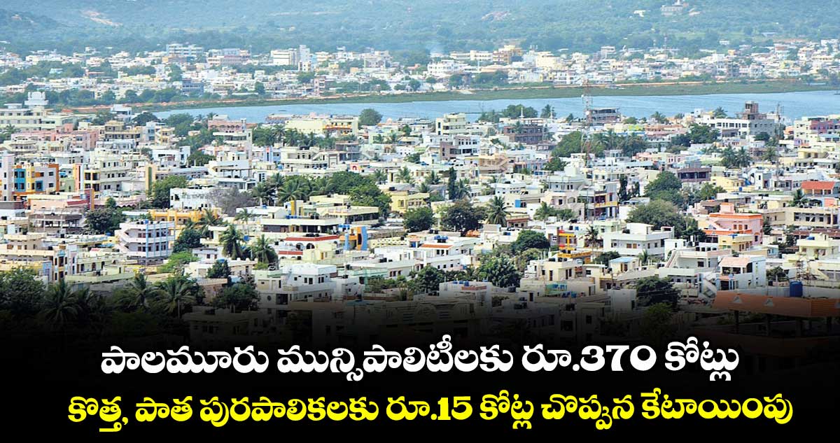 పాలమూరు మున్సిపాలిటీలకు రూ.370 కోట్లు.. కొత్త, పాత పురపాలికలకు రూ.15 కోట్ల చొప్పున కేటాయింపు