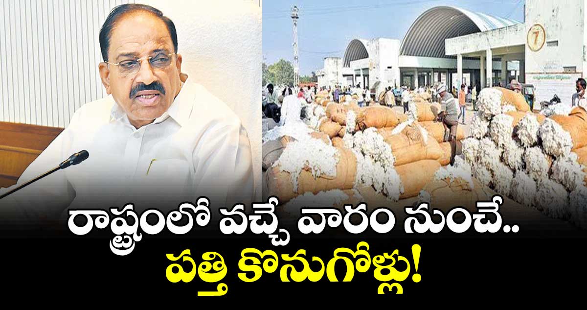 రాష్ట్రంలో వచ్చే వారం నుంచే పత్తి కొనుగోళ్లు!
