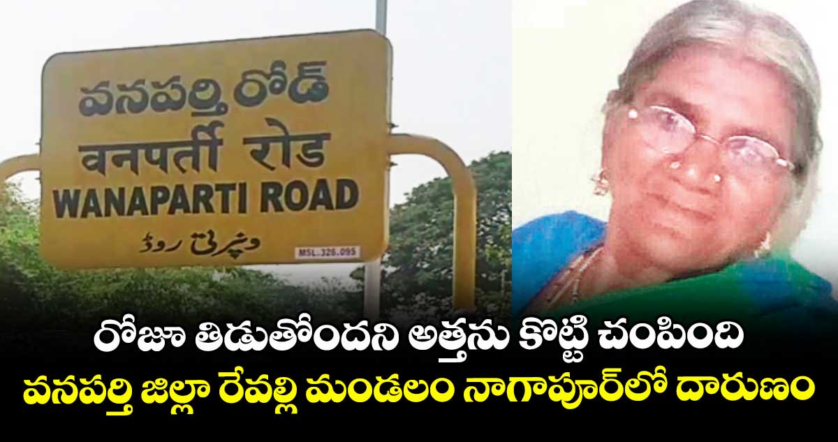 రోజూ తిడుతోందని అత్తను కొట్టి చంపింది...వనపర్తి జిల్లా రేవల్లి మండలం నాగాపూర్‌‌‌‌లో దారుణం