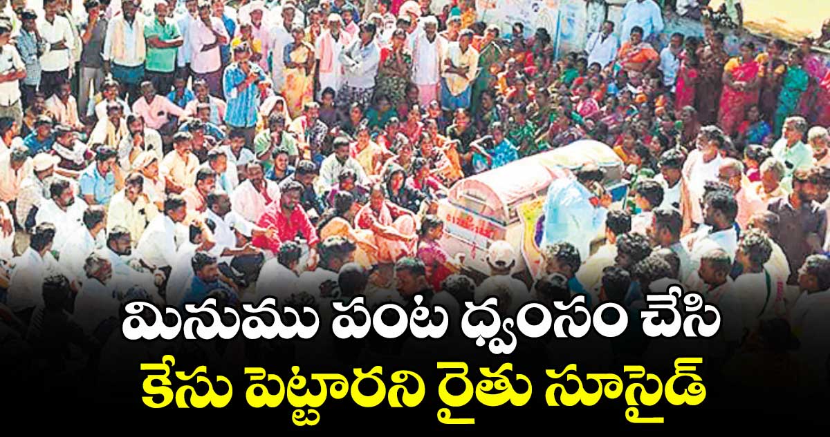 మినుము పంట ధ్వంసం చేసి కేసు పెట్టారని రైతు సూసైడ్