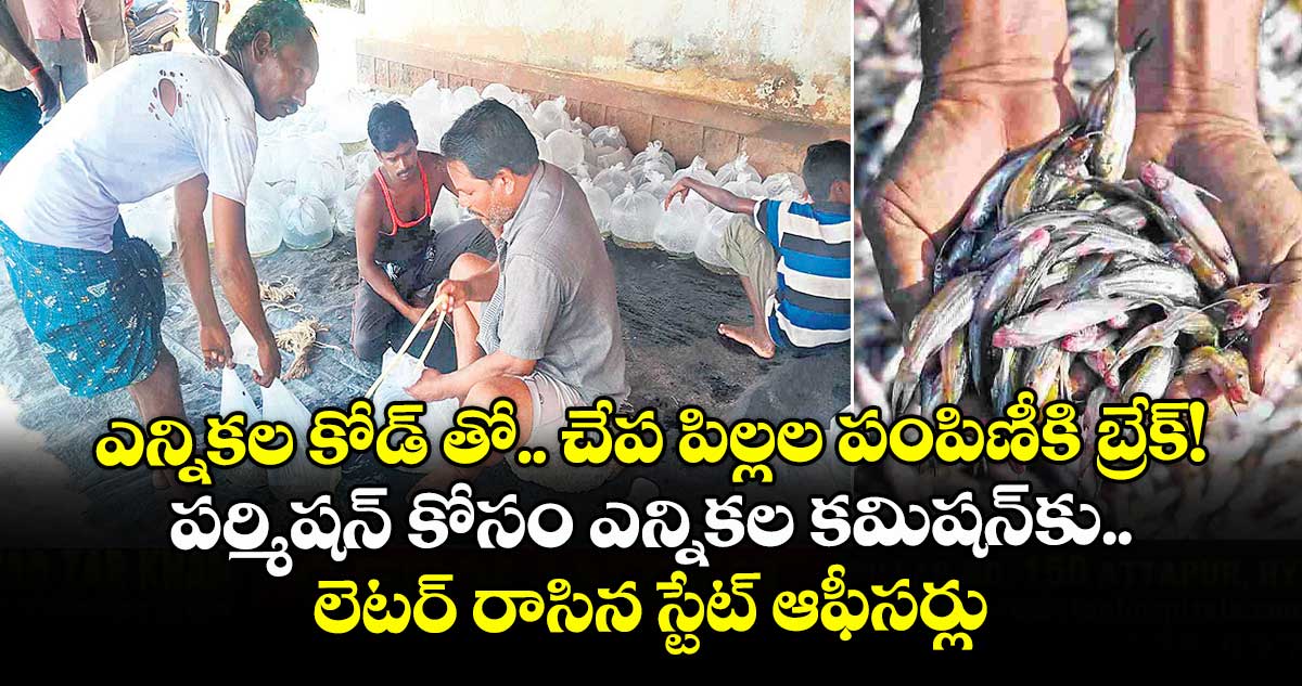ఎన్నికల కోడ్ తో.. చేప పిల్లల పంపిణీకి బ్రేక్!..పర్మిషన్ కోసం ఎన్నికల కమిషన్కు లెటర్ రాసిన స్టేట్ ఆఫీసర్లు