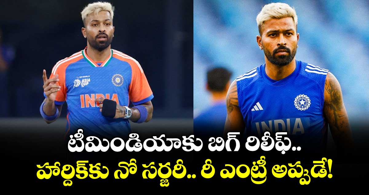 Hardik Pandya: టీమిండియాకు బిగ్ రిలీఫ్.. హార్దిక్కు నో సర్జరీ.. రీ ఎంట్రీ అప్పుడే!