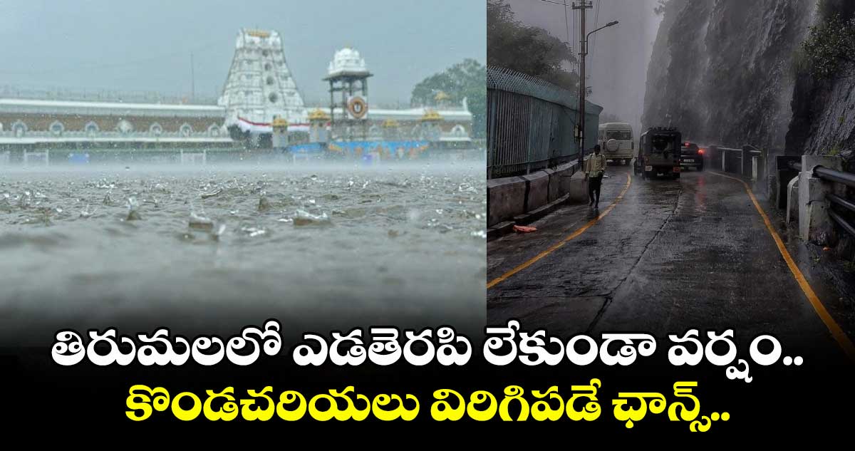 తిరుమలలో ఎడతెరపి లేకుండా వర్షం.. కొండచరియలు విరిగిపడే ఛాన్స్..