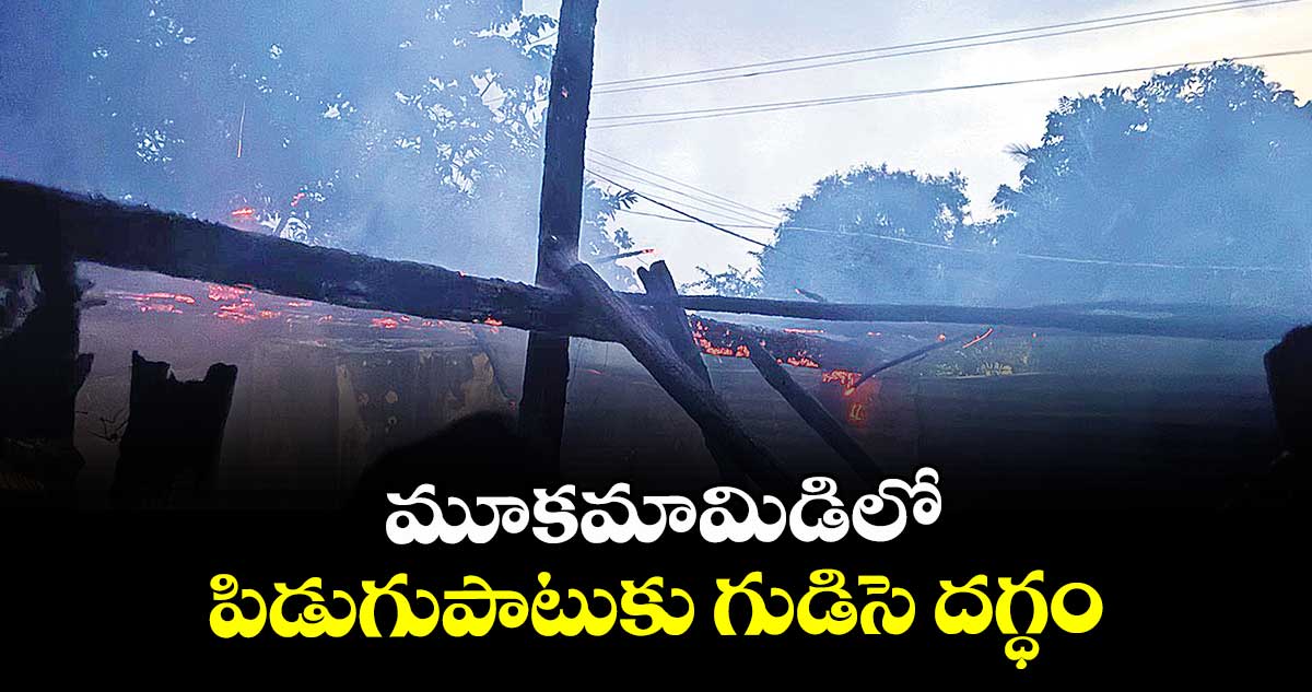 మూకమామిడిలో పిడుగుపాటుకు గుడిసె దగ్ధం
