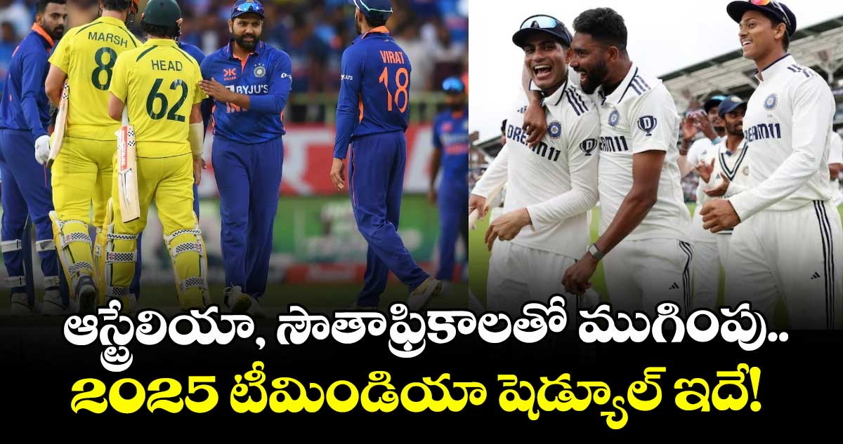 India Cricket Team Schedule 2025: ఆస్ట్రేలియా, సౌతాఫ్రికాలతో ముగింపు.. 2025 టీమిండియా షెడ్యూల్ ఇదే!