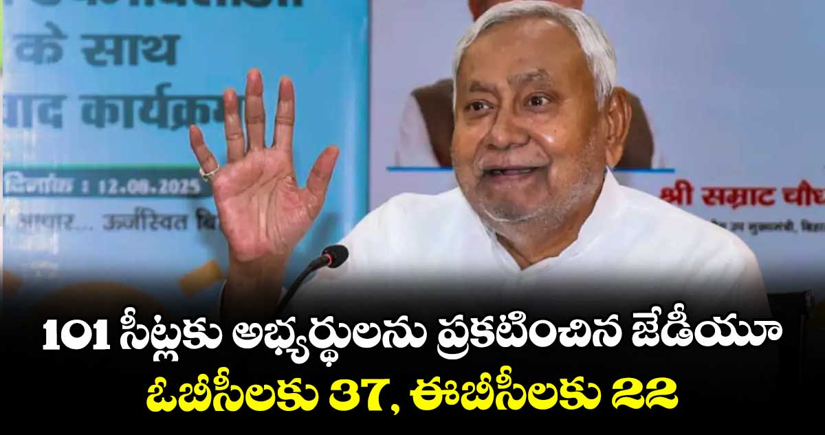 101 సీట్లకు అభ్యర్థులను ప్రకటించిన జేడీయూ..ఓబీసీలకు 37, ఈబీసీలకు 22
