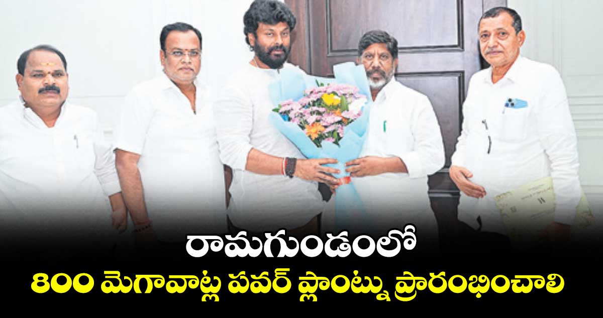 రామగుండంలో 800 మెగావాట్ల పవర్ ప్లాంట్ను ప్రారంభించాలి : ఎమ్మెల్యే ఎంఎస్ రాజు కార్