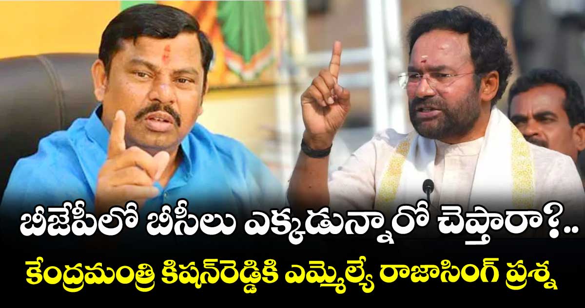 బీజేపీలో బీసీలు ఎక్కడున్నారో చెప్తారా?..కేంద్రమంత్రి కిషన్రెడ్డికి ఎమ్మెల్యే రాజాసింగ్ ప్రశ్న