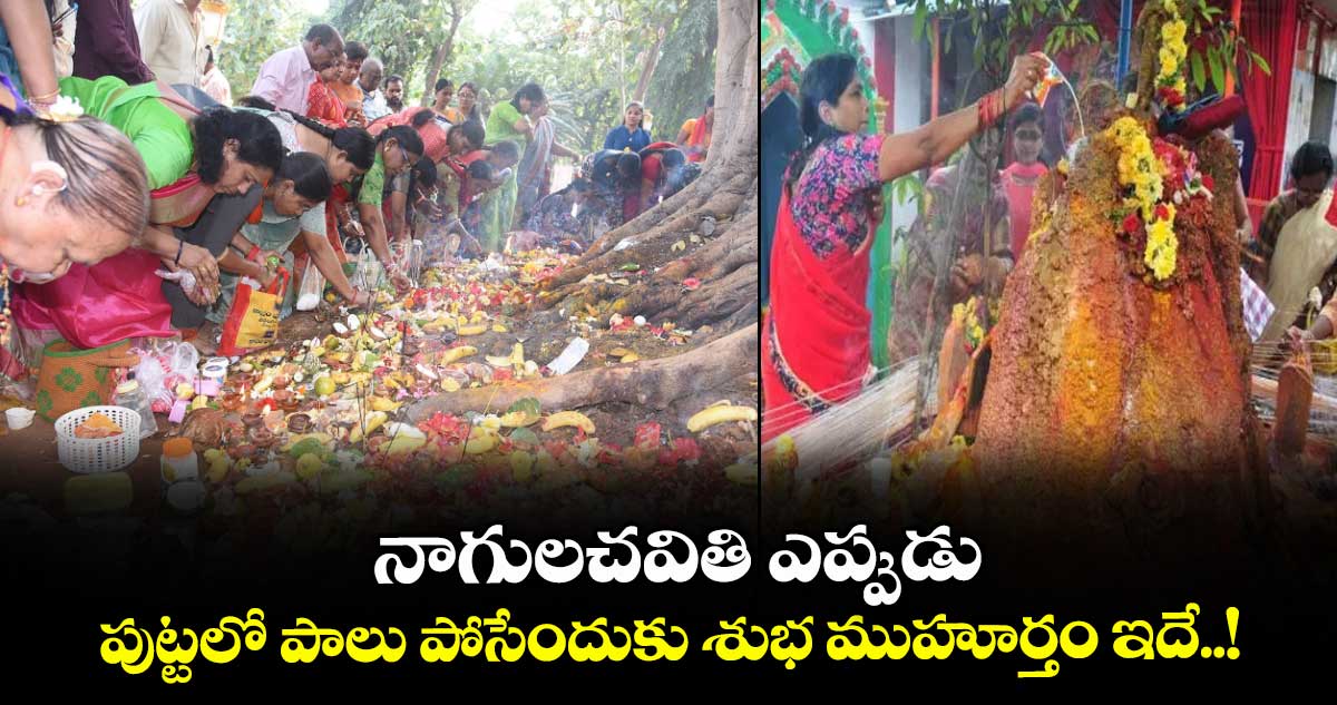 నాగులచవితి ఎప్పుడు.. పుట్టలో పాలు పోసేందుకు శుభ ముహూర్తం ఇదే..!