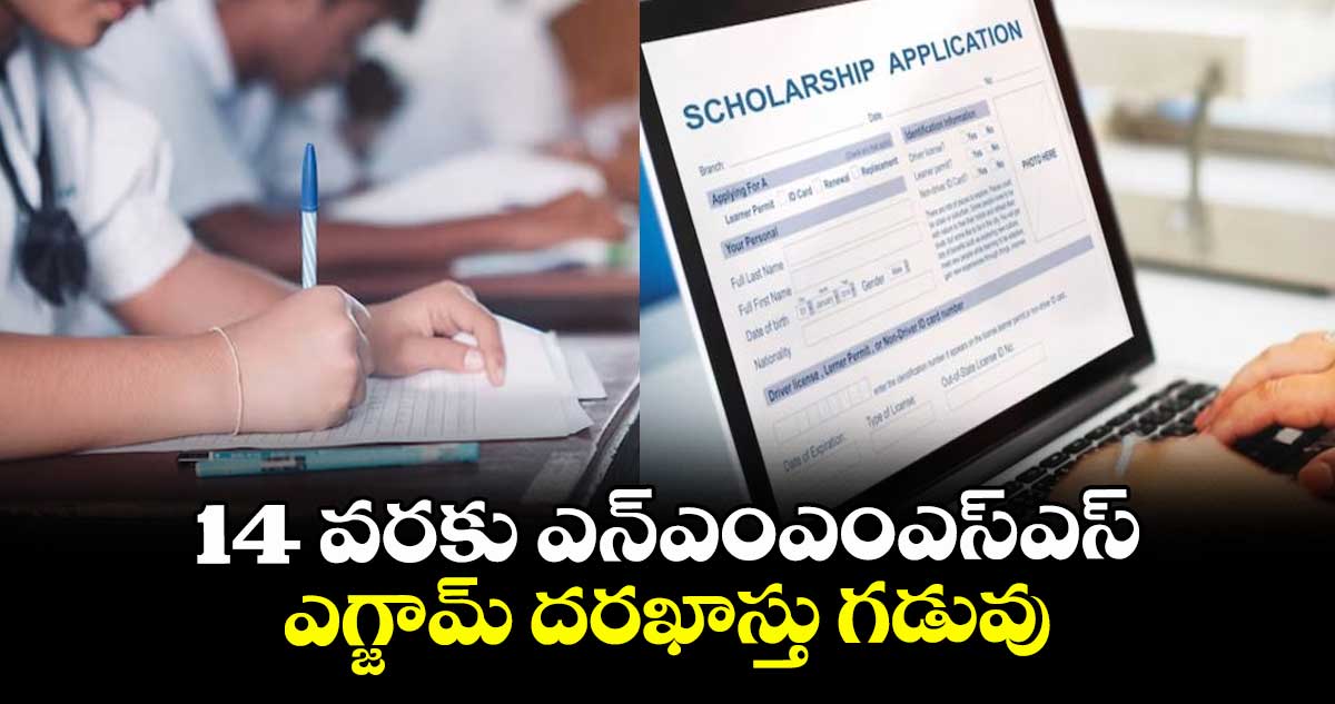 14 వరకు ఎన్ఎంఎంఎస్ఎస్ ఎగ్జామ్ దరఖాస్తు గడువు